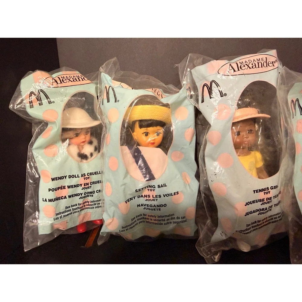 Lot of 8 Madame Alexander McDonalds Happy Meal Dolls Dorothy Mickey Cruella, etc